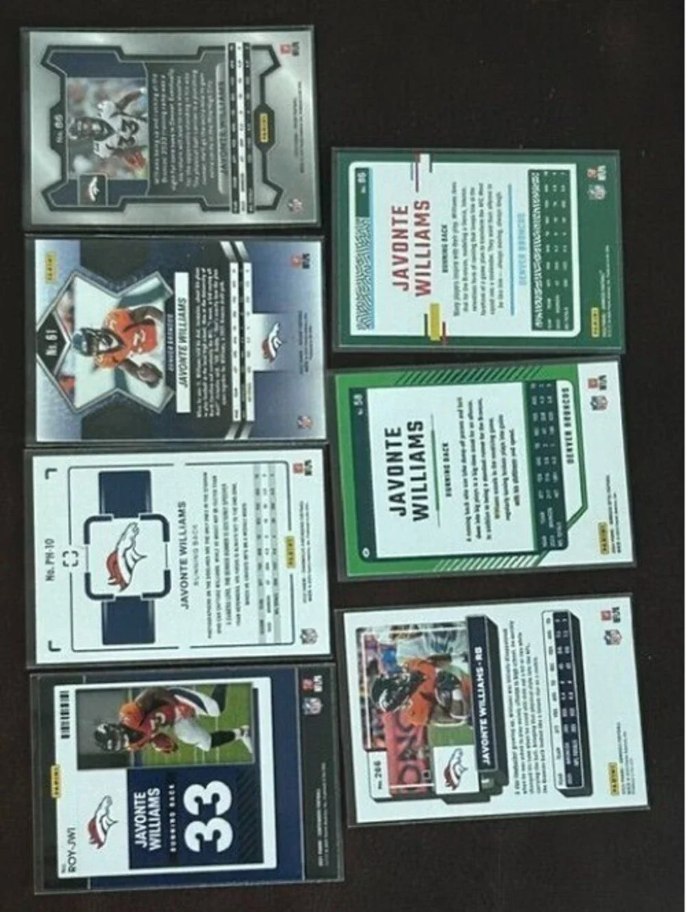 2021 Denver RB Javonte Williams Panini Rookie of the Year RC + Donruss Optic, Mo